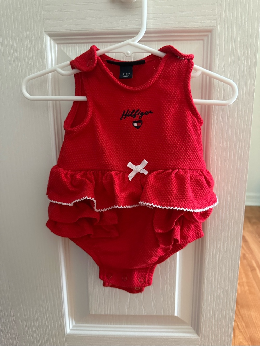 Tommy Hilfiger Red Baby Bodysuit - 0-3M